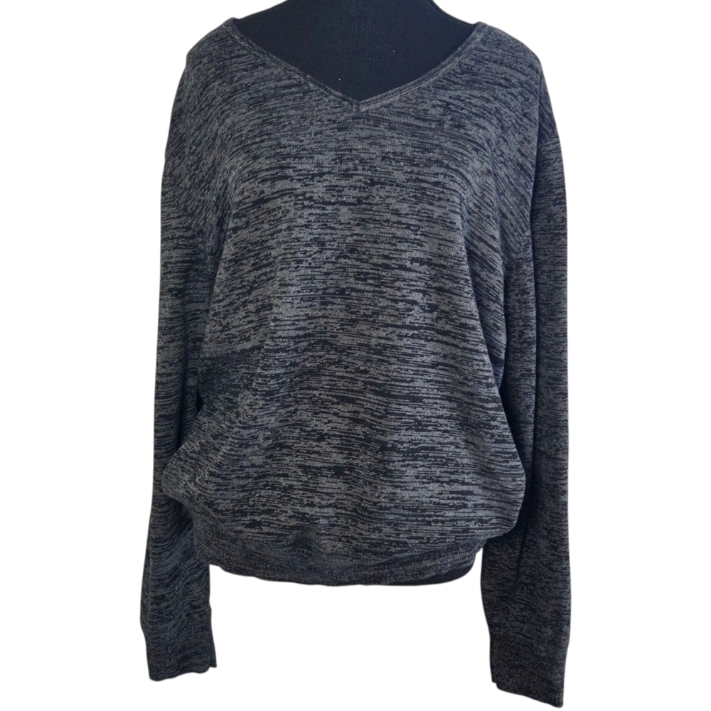 jf j.ferrar Men's Charcoal V-Neck Sweater Size XL